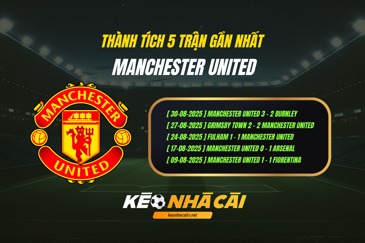 Thành Tích 5 Trận Gần Nhất Manchester United Keo Nha Cai