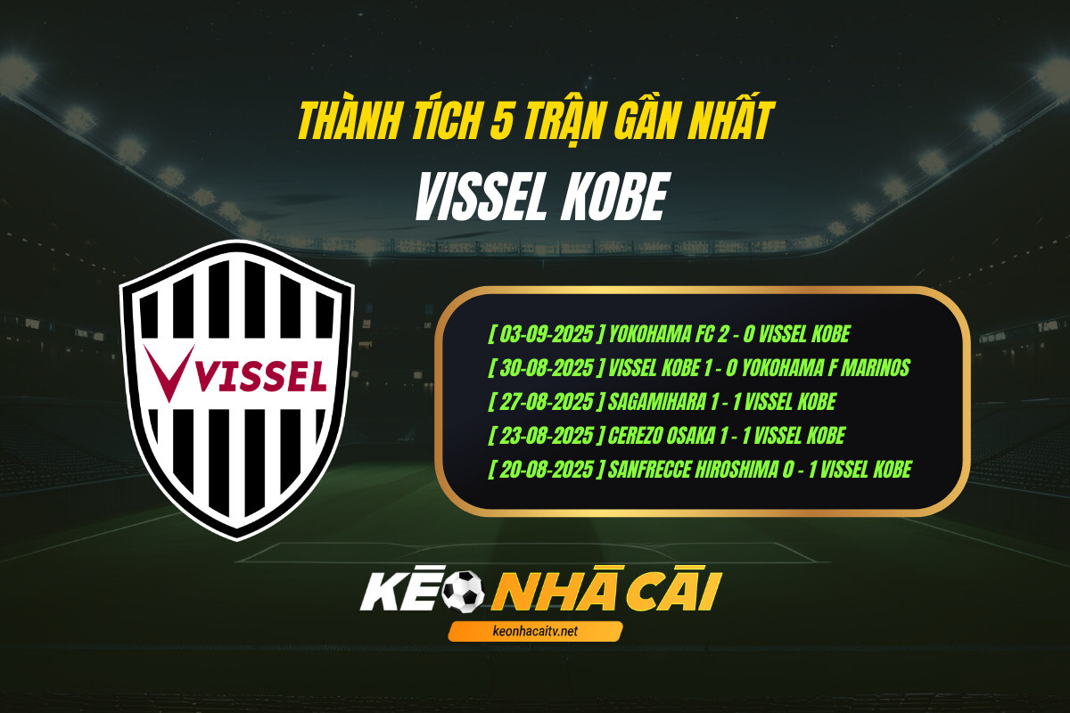 Thành Tích 5 Trận Gần Nhất Vissel Kobe Kèo Nhà Cái