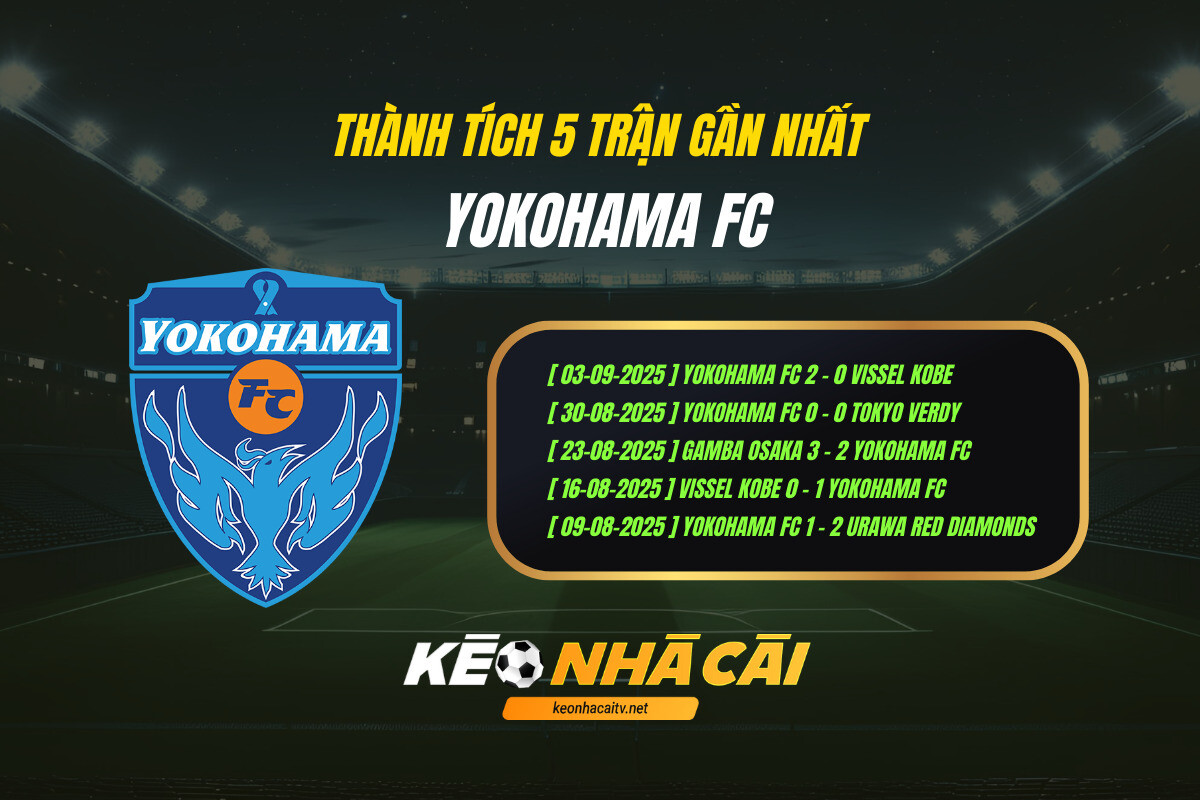 Thành Tích 5 Trận Gần Nhất Yokohama Fc Keo Nha Cai